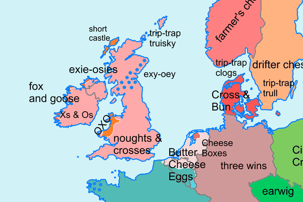 European tic-tac-toe names map